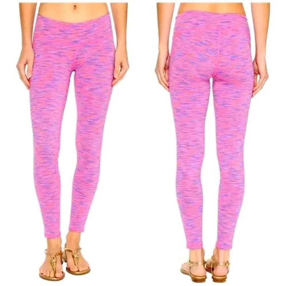 LILLY PULITZER | LUXLETIC Weekender Tiki Pink Space Dye Leggings Women’s Size XL